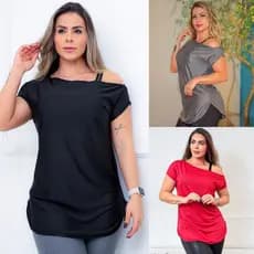 Blusa Fitness Ombro Só Versátil Dry Fit Tecido Furadinho Secagem Rápida Roupa Academia Treino