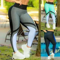 Calça Fitness Feminina Academia Suplex Modela Cintura Com Conforto Detalhes Coloridos Esportivo Para Treinar
