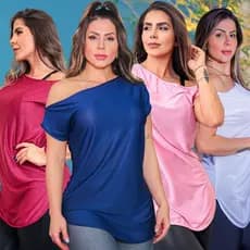 Kit C/4 Camisas DryFit Academia Treinos Crossfit Tapa Bumbum Ombro Só Alongada Seca Rápido Promoção