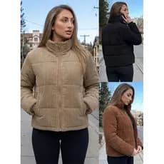 Jaqueta Puffer Casaco Premium Veludo Cotelê Inverno Outono Forro Interno Conforto Oferta Promoção