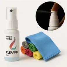Limpa Lentes 30 ml + Pano de Microfibra Premium Limpeza de Óculos