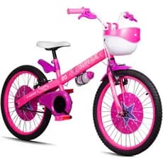 Bicicleta Menina 6, 7, 8 Anos Aro 20 Infantil Pro-X SuperX Cestinho Garrafinha Paralama