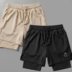 Kit com 2 Bermudas Kong 2 em 1 para Academia