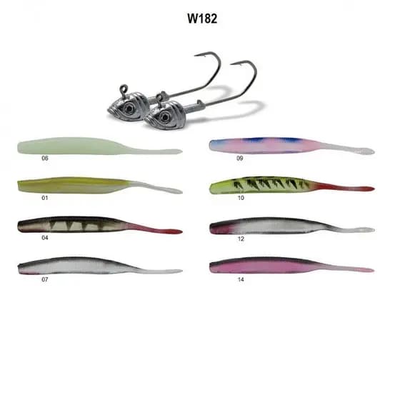 Isca Artificial de Silicone Soft Bait W182 10cm 6unid C/2 Jigs