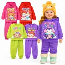 Kit Sortido 2 ou 4  Peças Conjuntos Moletom Infantil Menina Inverno Conjunto de Moletom Infantil Feminino