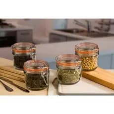 Jogo com 6 Mini Potes Herméticos de Vidro200ML - Home Land