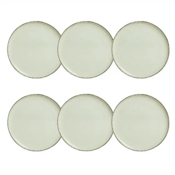 Kit 6 Pratos Raso Moderno 100% Porcelana 27 cm