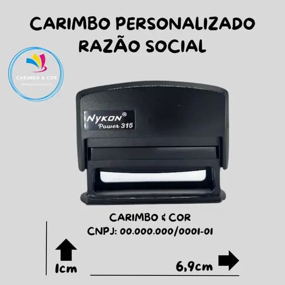 CARIMBO CNPJ RAZÃO SOCIAL PAPELARIA ESCRITÓRIO NYKON 315 PERSONALIZADO!