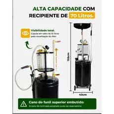 Coletor de Troca de Óleo à Succao ou gravidade Reserv. 70 litros