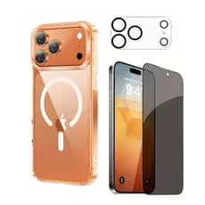 Capa Capinha Magnética + Película 9d 3d Priva + Câmera Para iPhone 17, 17 Air, 17 Pro, 17 Pro Max