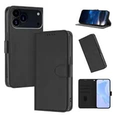 Capa Capinha Carteira Preta Para iPhone 17, 17 Pro, 17 Air, 17 Pro Max