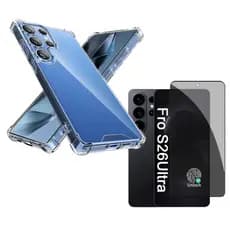 Kit Capa + Película Galaxy S26 S26 Plus S26 Ultra 3D Privacidade Cerâmica Anti Impacto