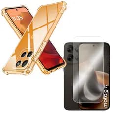 Capinha Transparent Anti Impacto + Película 9D 3d Priva Cerâmica Para Moto G17 G67 G77