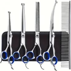 2/5 PCS Pet Tesoura De Corte De Cabelo, Galvanizado Preto Pet Tesoura De Corte De Cabelo Set para Pet Groom