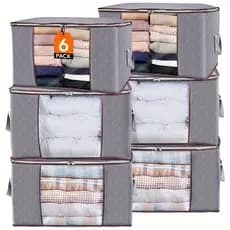 KIT2/4/6/8 Caixa Saco Organizador Cobertor Casaco 90L Guarda Roupa Ecológico Anti-Poeira Umidade Insetos Multiuso
