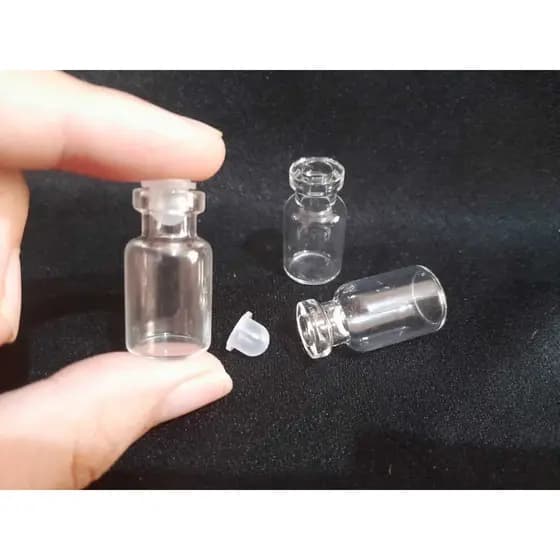 Kit 30/50pçs Frasco de Vidro 2,5ml com tampa batoque, porta sementes, oléos, perfume, aromatizantes