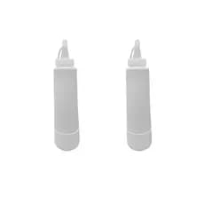 Kit 2 Bisnagas Flexível Plástica para Molhos 400 ml (Branco, Vermelho e Amarelo)