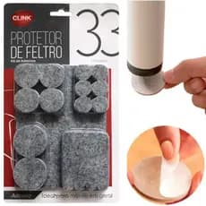 Feltro Adesivo Anti-Risco para Pés de Móveis Clink –Modelos Variados - Protetor para Cadeira, Mesa e Sofá