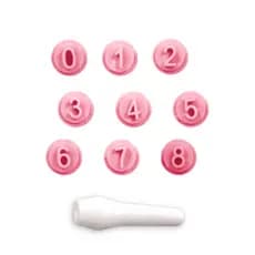 Kit Carimbo Números Doces Finos Brigadeiro Aniversários- cor Rosa - Bluestar