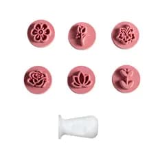 Kit Carimbos Flores 2cm para Marcar Doces Finos Brigadeiros Rosa Bluestar