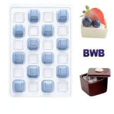 Forma para Chocolate Doces Finos MINI CAIXA QUADRADA SP 856 Semiprofissional com Silicone (3 partes) - BWB