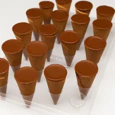 Forma Suporte Cone BWB 3683 | 20 Cavidades | Acetato Profissional | Cone Trufado Chocolate