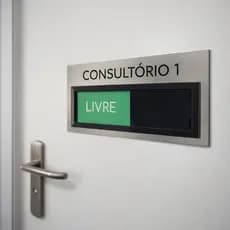 Placa Sinalização Consultório Porta Livre Ocupado em Acrílico
