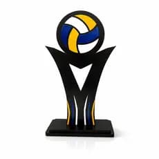 Troféu De Vôlei em Acrílico e MDF Colorido 20cm Premiação Envio Rápido