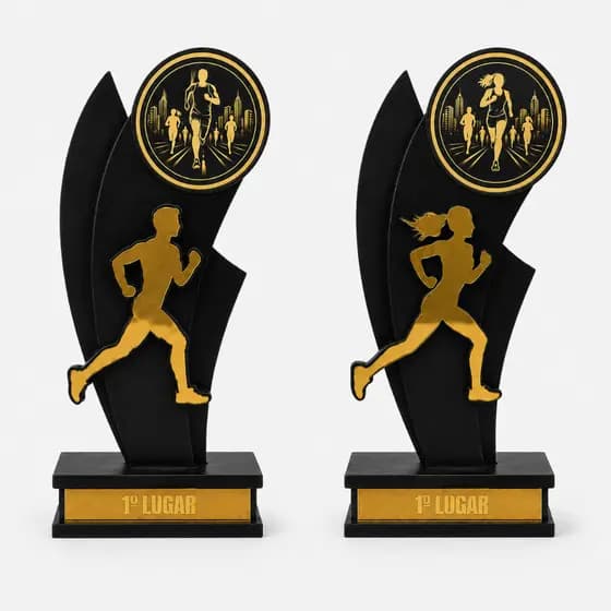 Troféu MDF Acrílico Corrida Masculino Feminino Personalizado