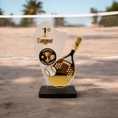 Troféus de Beach Tennis em Acrílico Premiação 1 2 3 lugar