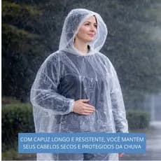 KIT 3/5/10/20 Capas de Chuva Descartáveis Unissex Adulto Impermeável e Compacta LL-55