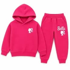 Conjunto Infantil de frio Feminino Casaco e Calça Moleton Infantil