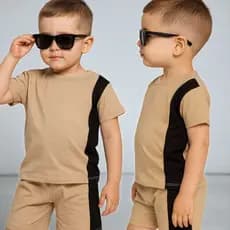 Conjunto Masculino Infantil Blusa e Short Menino 2 à 14 Anos