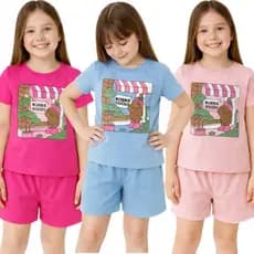 Conjunto Infantil BobGod Blusa e Short de Menina