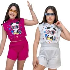 Conjunto Infantil Blusa e Short Conjunto Menina