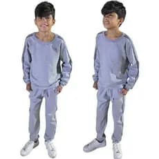 Conjunto Infantil moletinho Casaco e Calça Com Bolso