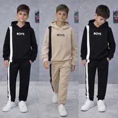 Conjunto Infantil Masculino De Frio Casaco e Calça De Moleton Com Bolso
