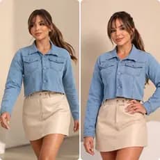 Jaqueta Jeans Feminina Super Estilosa