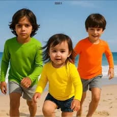 Kit 2 Camiseta UV Infantil Térmica Blusa de Proteção Solar Menino Menina UV50 Tamanho 4 ao 14