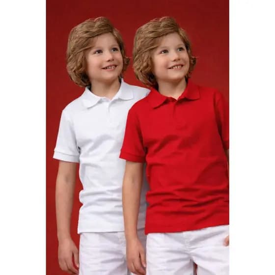 Camisa Polo  infantil e Juvenil manga curta tamanho 01 ao 14.