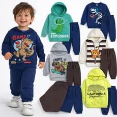 Kit 6 Peças 3 Conjunto Moletom Menino Roupa Infantil Inverno Frio Tamanho 01 ao 14