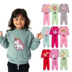 kit com 2 Peças De Conjunto Moleton Infantil Menina Meia Estação Tamanho 1 ao 16