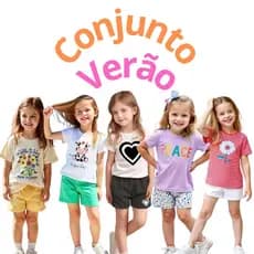 Kit de 2, 4 ou 10 Peças Roupa Infantil Menina Conjunto Verão Criança Feminino Tamanho 1 ao 14
