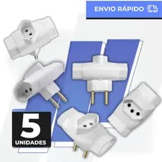 Adaptador Tomada Reforçado Pino Maciço - Aceita Plugs 10A e 20A Bivolt
