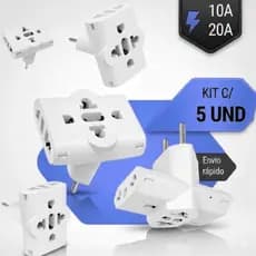 Adaptador de Tomada T Multiuso Triplo 10A Benjamin Plug pino Maciço Durável Universal 110/220v