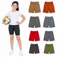 KIT BERMUDA SHORTS CICLISTA INFANTIL/JUVENIL MENINA ESCOLAR CONFORTÁVEL E FLEXÍVEL PARA ATIVIDADE FÍSICA