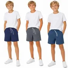 BERMUDAS TACTEL AJUSTÁVEL COM CORDÃO CINTURA INFANTIL MENINO VERÃO PISCINA PRAIA TAMANHO 10 A 16 ANOS.