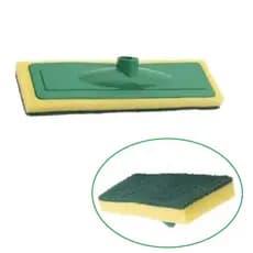 KIT Rodo abrasivo lava azulejo esponja piso casa esfregao sem cabo