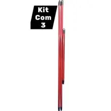 Kit 3 cabos para vassoura, rodo e pá. Dois no tamanho 1,20cm e Um no tamanho 0,60 cm CABOS LISTRADOS
