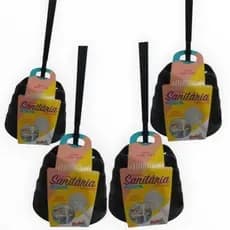 Kit Escova Sanitária Branca ou Preta com suporte grande detalhado